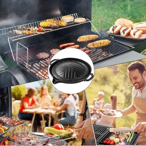 Poêle à griller en fonte 28 cm anti-adhésive pour cuisson saine