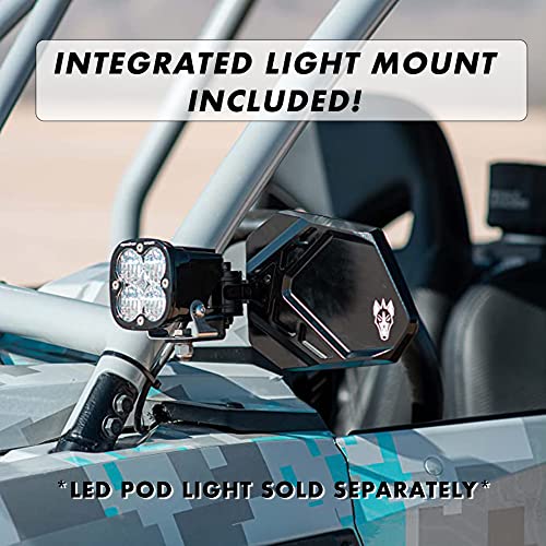 Image of CUERO PRO SILVER 2.0 inch - Side Mirrors for UTV Set - UTV Mirror Set Includes 2 Mirrors - Compatible with Bar Size of 2.0 inch - RZR Rear View Mirror Built to Go Off-Road