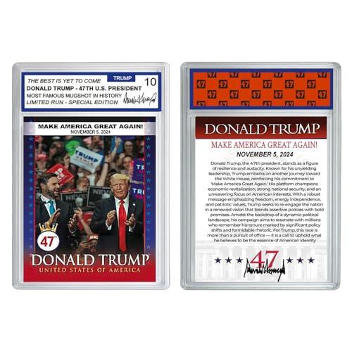 1 pezzo 2024 Donald Trump vince carta di valutazione 47 ° presidente degli Stati Uniti Make America Great Again Trading Card Collection Gift
