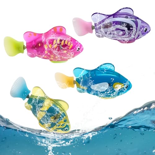 Aomantic Sarl Nuoto Robot Pesce, 4 pezzi Pesce Giocattolo Bambino Elettronica, Pesciolini Finti Che Nuotano Robot, per Giocattolo da Piscina per Bambini