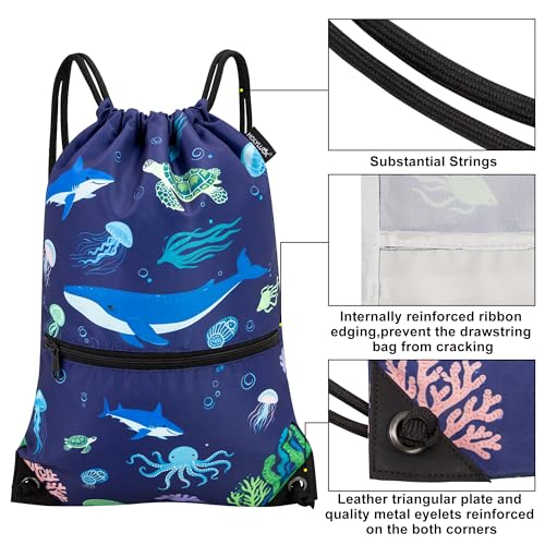 Image of HOLYLUCK Drawstring Backpack Bag Sport Gym Sackpack