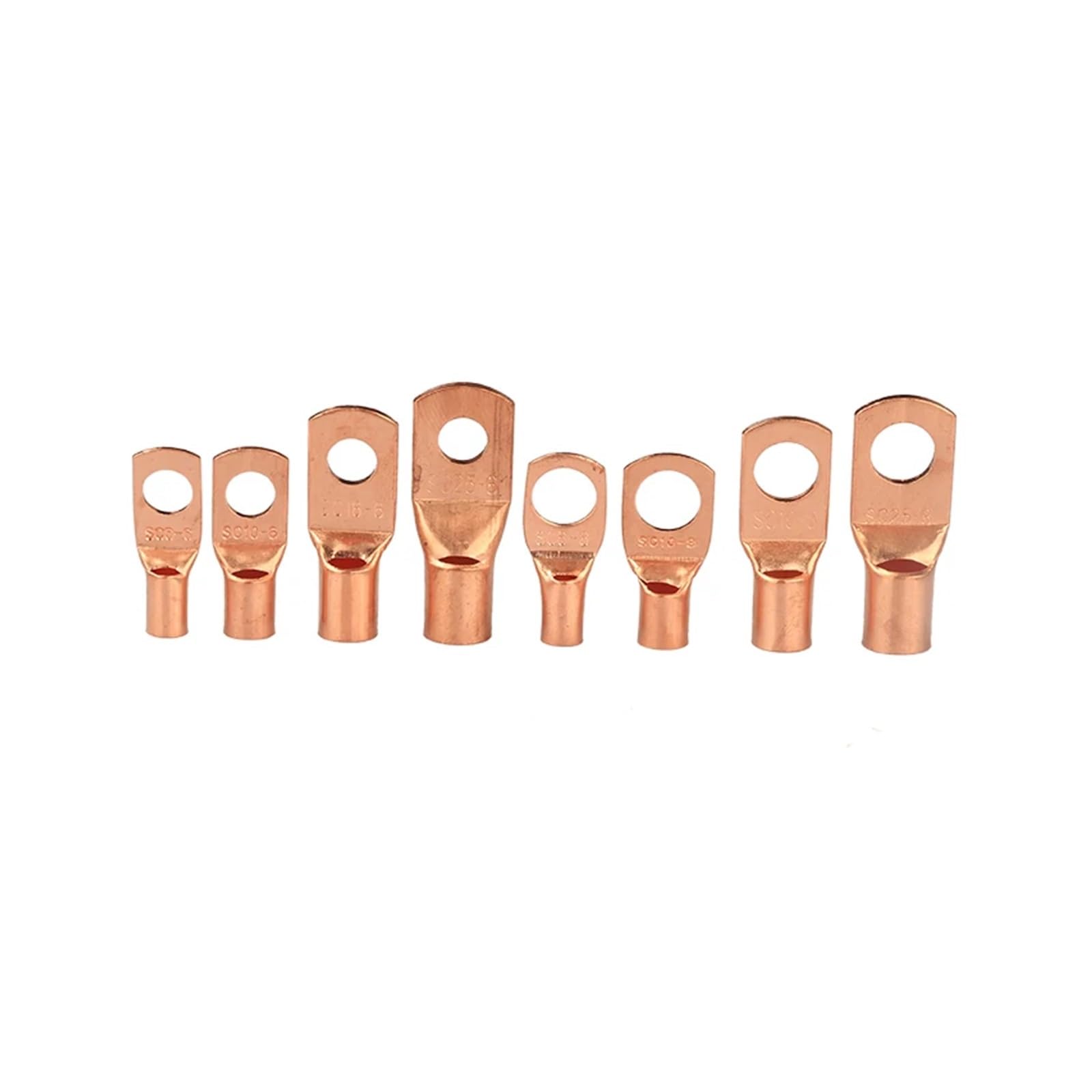 Kit d'assortiment de 130 cosses à souder Anneau en cuivre SC6-25 et Fil OT 10 A-50 A, connecteurs Batterie sertis/soudés