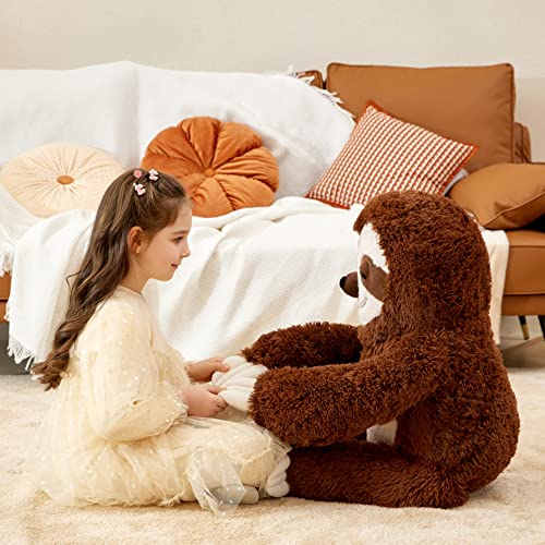IKASA Groß Faultier Kuscheltier Riesen Stofftier,78cm Gross Plüschtier Riesige Plüsch Spielzeug Jumbo Plüschtiere,Geschenk für Kinder
