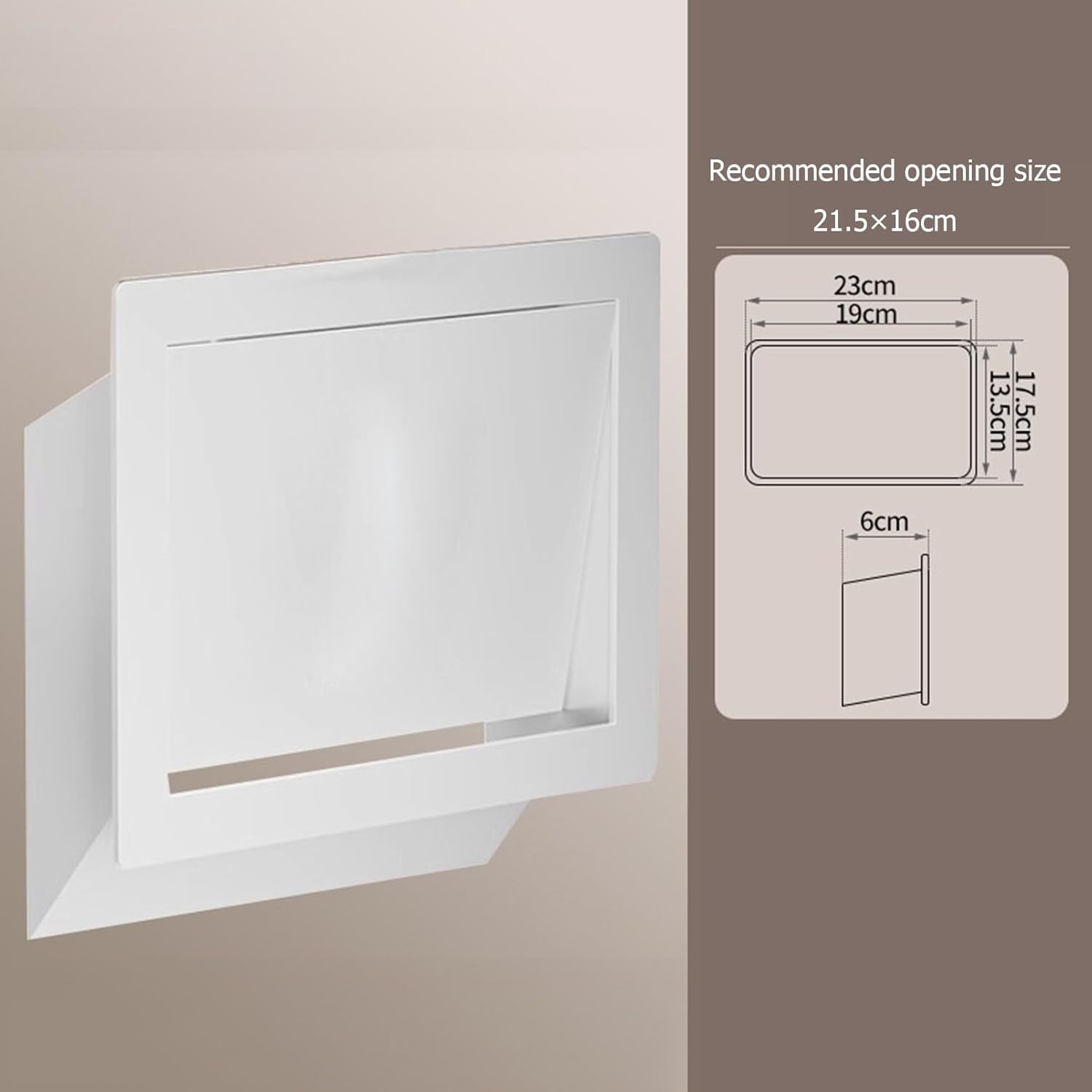 Stainless Steel Recessed Trash Can Lid, Cabinet Door Mounted Garbage Chute with Auto-Close Feature, Flush-Mount Waste Bin Insert for Kitchen and Bathroom Cabinets