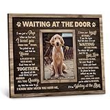 Kilyhome Dog Memorial Frame - Waiting at The Door Wooden Picture Frame for Pet Loss, 8''x10'' - Pup Remembrance Keepsake, Bereavement Decor Home, Sympathy Gift for Pets Owner, Dogs Mom
