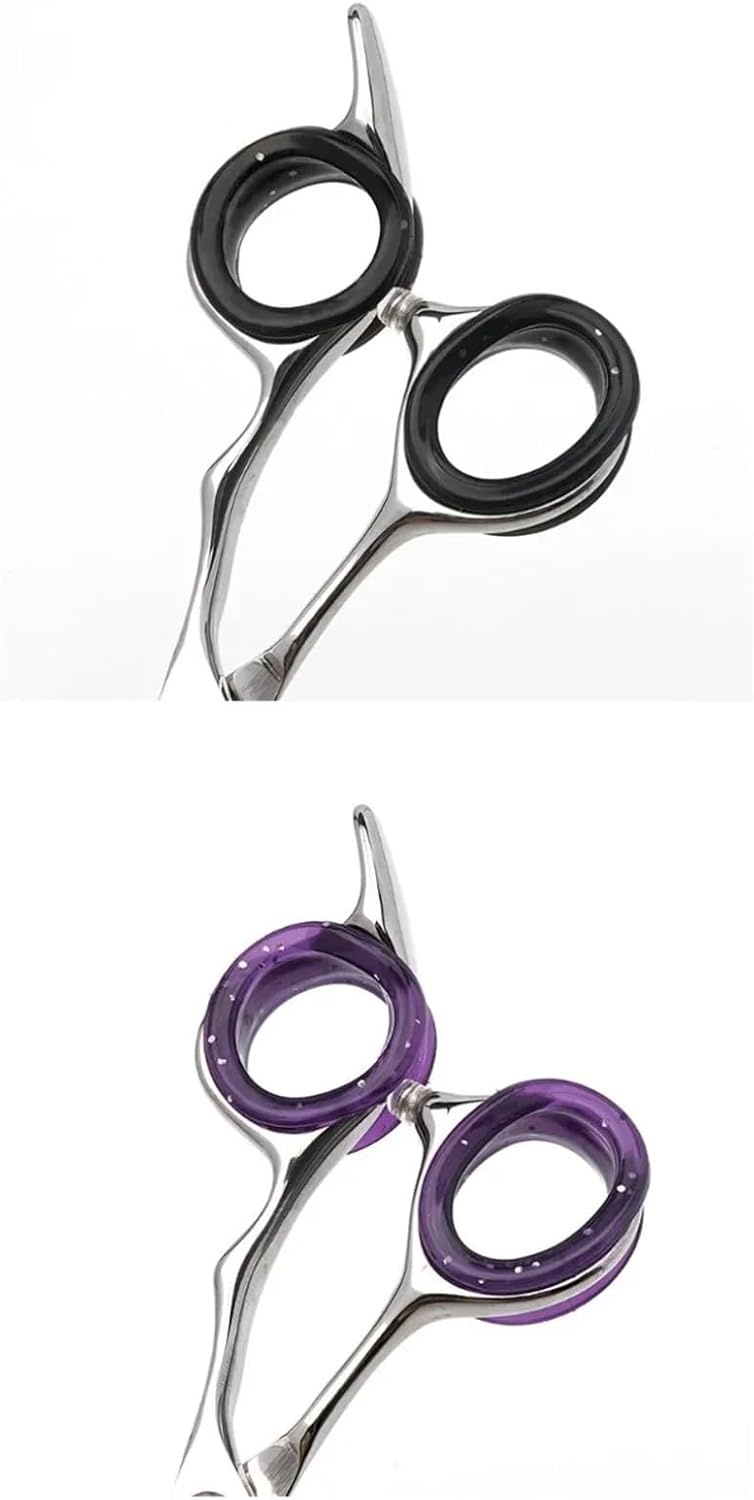 Shear Finger Ring Inserts 8pairs Finger Ring Scissors Hairdressing Pet Multi-Color Silicone Various Models Accessories for Dog Hair Cutting