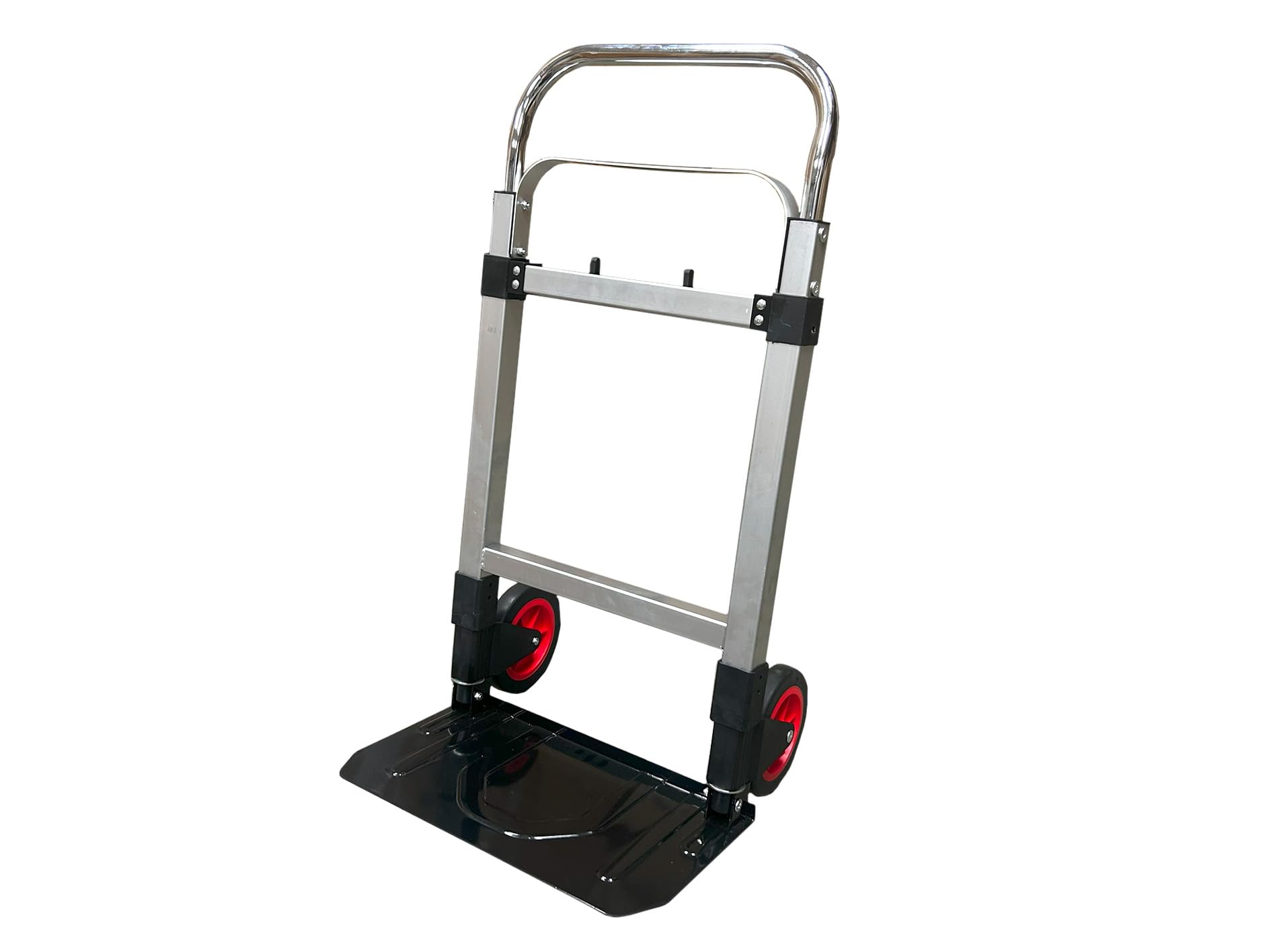 Carrello pieghevole in alluminio di alta qualità – Portata 90 kg – Manico regolabile in altezza – Pneumatico in gomma pieno – Superficie di carico pieghevole/carrello/carrello