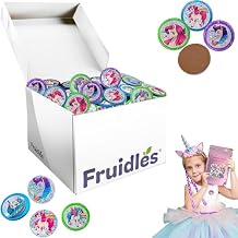 عملات شوكولاتة Fruidles Rainbow Unicorn مع ملصقات، عملات شوكولاتة الحليب في رقائق معدنية، شوكولاتة للأطفال 5 جنيهات