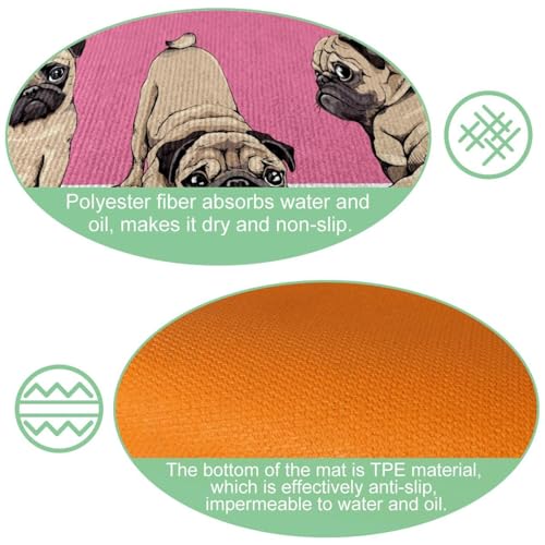 Alfombra absorbente de cocina lavable pack de 2 tapetes antideslizantes para pasillo 6