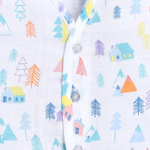 Image of POLKA TOTS Baby Boys & Girls Cotton Muslin Jabla Vest - Half Sleeve, Front Open, Soft & Breathable, Pack of 3 (1-3 M)