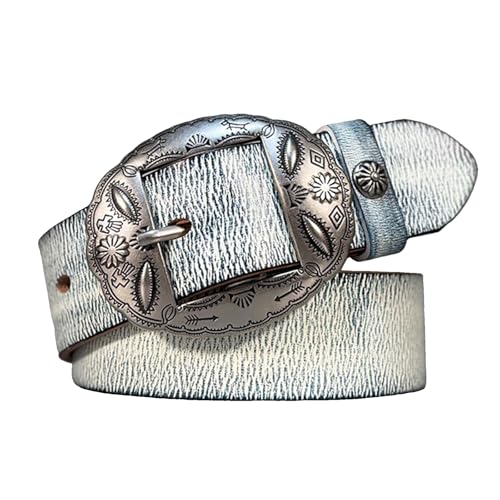 Ceinture en cuir cloutée vintage avec boucle western gravée