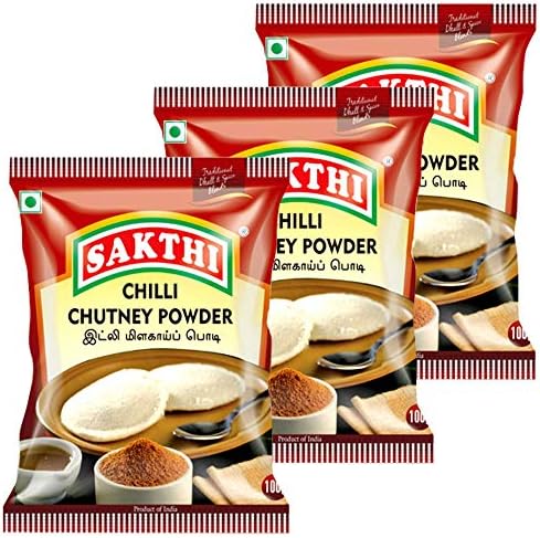 Sakthi Chilli Chutney Powder | Idli Milakai Podi 100g – Pack of 3, Delicious & Spicy Chutney Powder