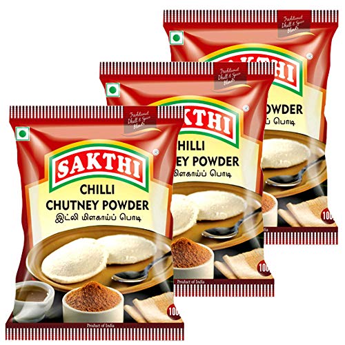 Sakthi Chilli Chutney Powder | Idli Milakai Podi 100g – Pack of 3, Delicious & Spicy Chutney Powder
