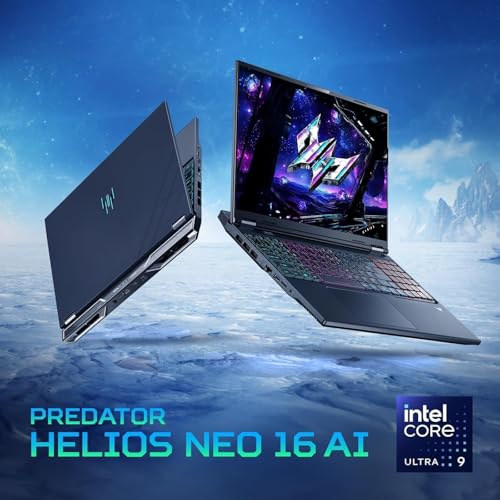 Image of acer Predator Helios Neo 16S AI Gaming Laptop, NVIDIA RTX 5070Ti, 16 inch 2.5K WQXGA 240Hz 2ms OLED Display, Intel Ultra 9 275HX, RGB Backlit Keyboard, Windows 11 Pro, Accessories (64GB DDR5, 1TB SSD)