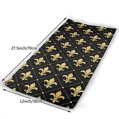 Fenrris65 Soft Hand Towels, Black-Fleur-De-Lis Highly Absorbent Quick-Dry Towels Multipurpose For Bathroom, Hotel(12'' X 27.5'') #TOP3