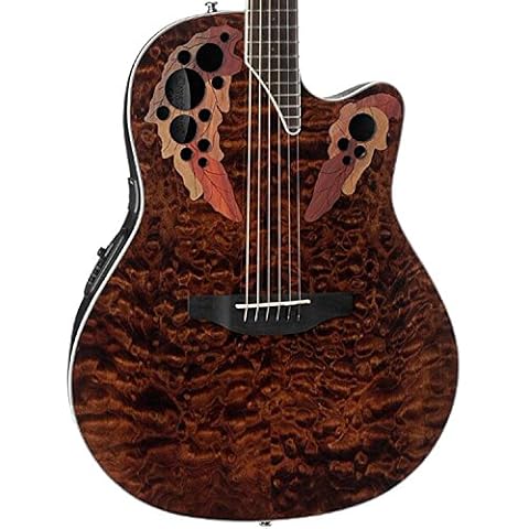 Ovation Celebrity Elite Plus Quilted Maple Top Acoustic-Electric Guitar, Tiger Eye Cover