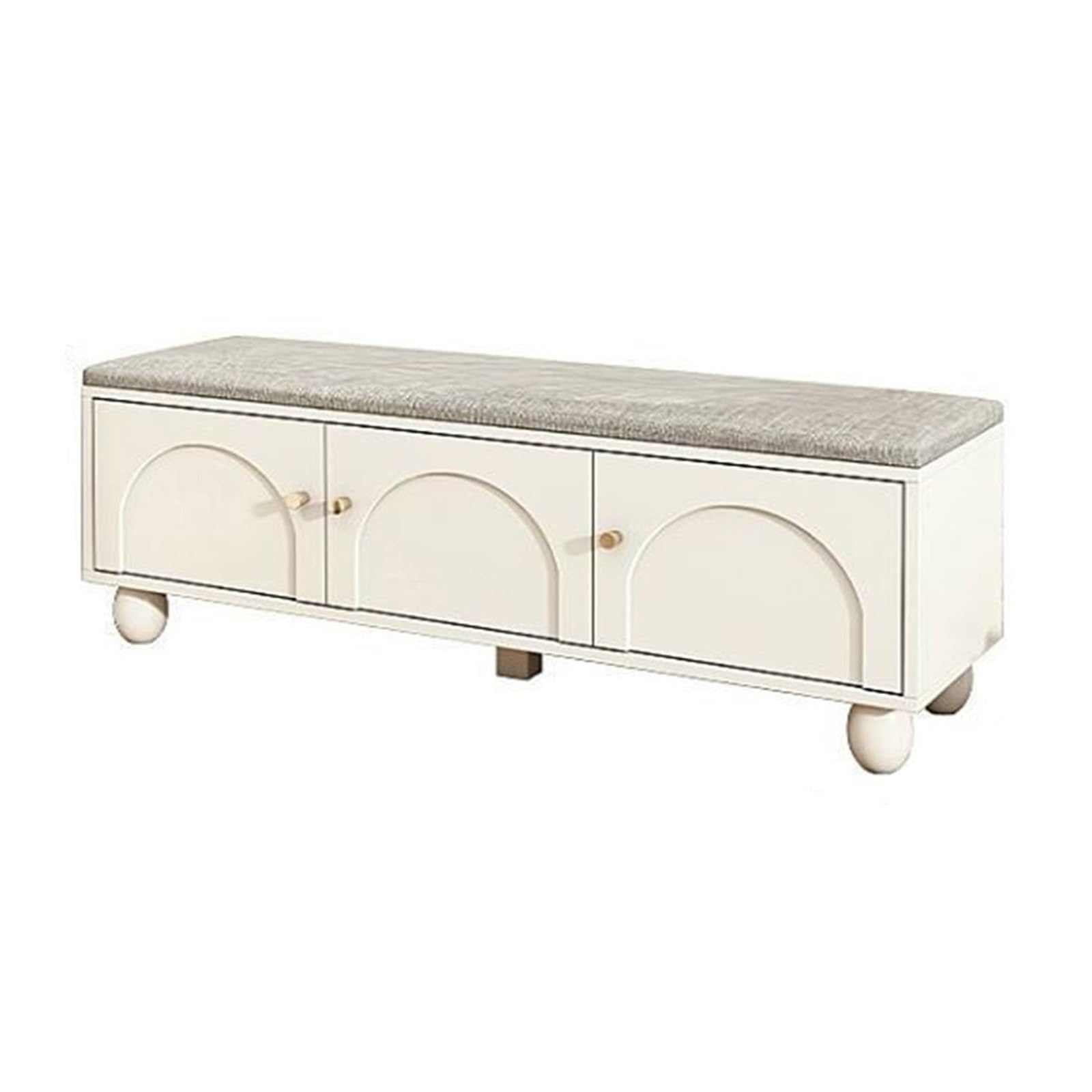Banc de rangement blanc moderne et élégant pour habiller l'entrée et la chambre