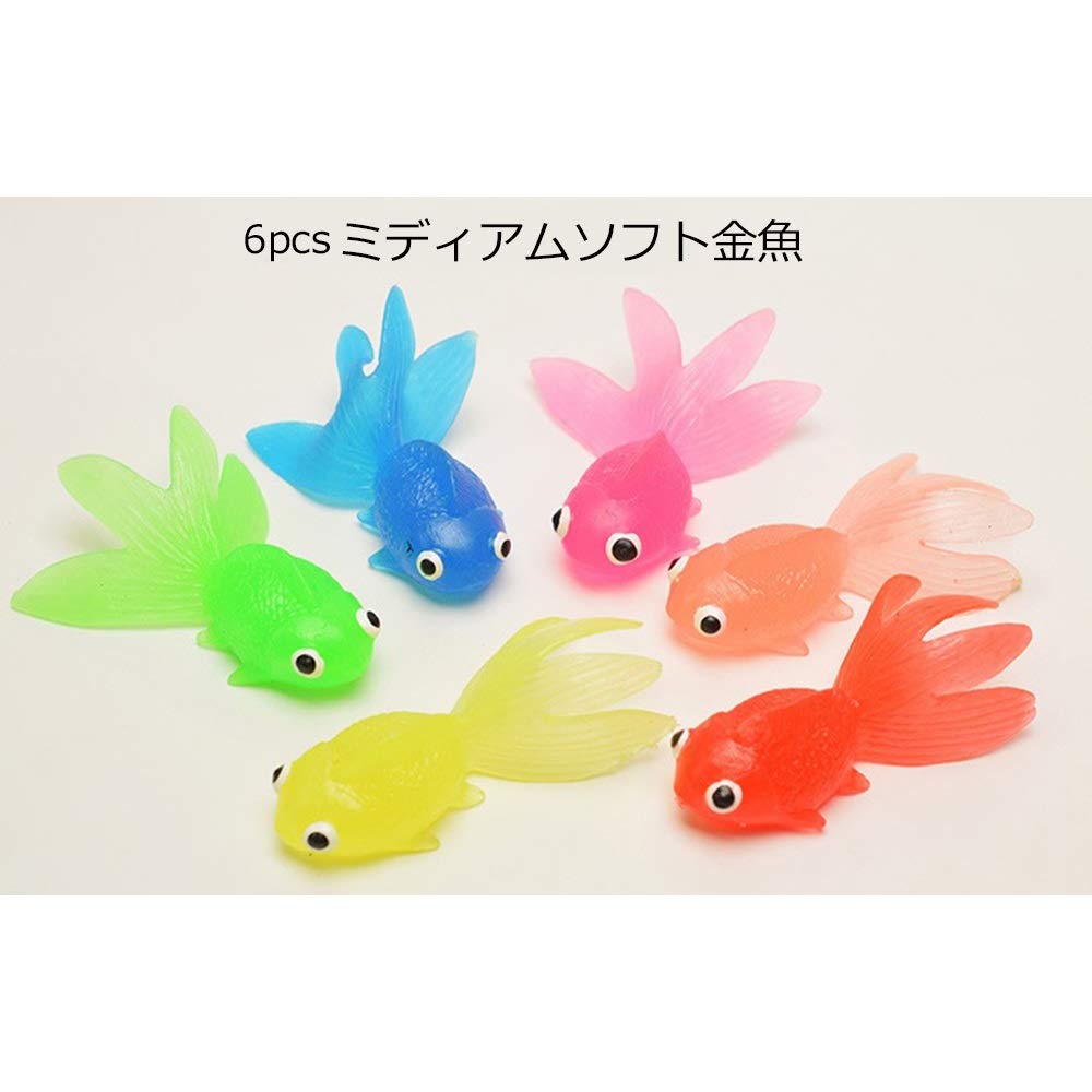 Amazon.co.jp: Asdzzw 6pcsシミュレーション半透明ソフトゴム金魚