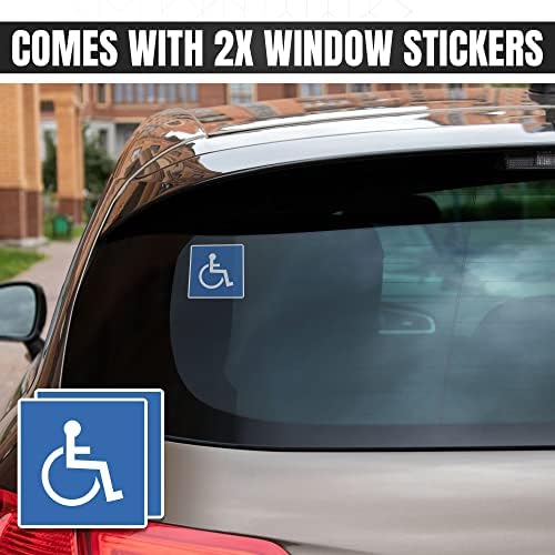Disabled Blue Badge & Timer Holder Wallet PU Leather Protector Disability Parking Permit Discreet Cover Hologram Safe with 2X Disabled Stickers Included (Black)