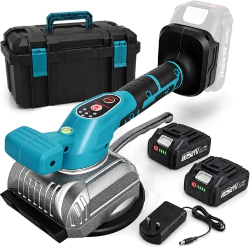 YEARTOP 2-in-1 Fliesenrüttler Akku 125mm Saugnapf Kompatibel mit Makita 18V