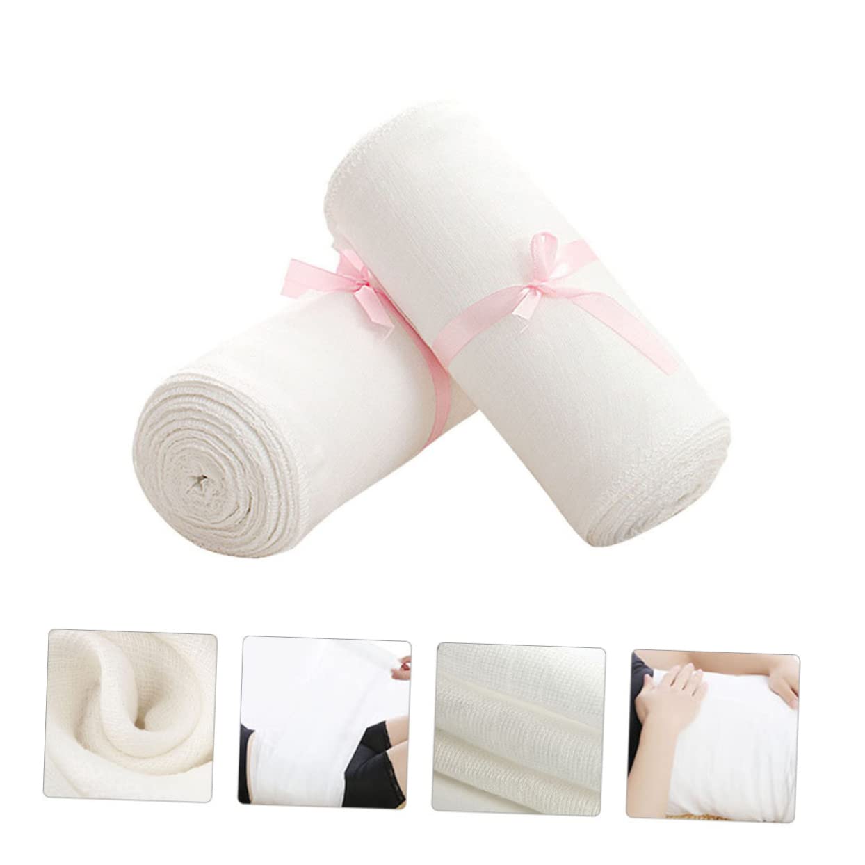 Luxshiny Postpartum Belly Band 2 Gauze Rolls Double-Layer Tummy Wrap for Abdominal Support