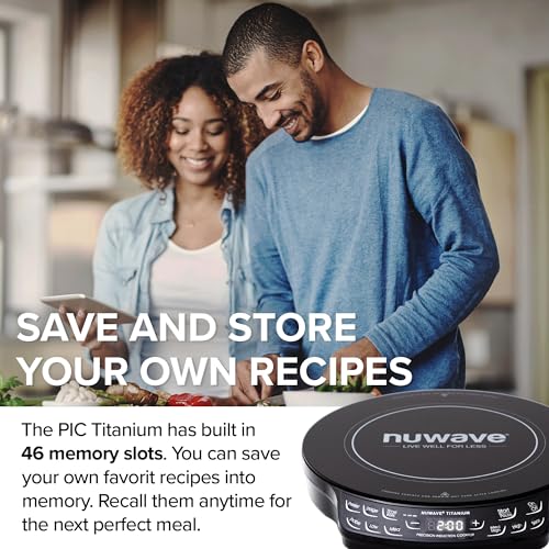 Image of Nuwave Upgraded Induction Cooktop with Patented Digital Temp Probe | 3 Wattage Controls, 8 inch Large Heating Coil, 12 inch Shatter-Proof Ceramic Glass, 106 Temperature Control