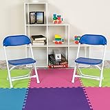Flash Furniture Kids Blue Plastic Folding Chair