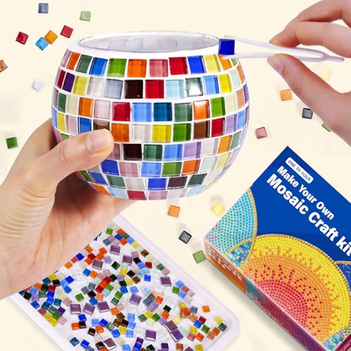 Manualidades para niños de 8 a 12 años: kit de fabricación de luz nocturna turca de mosaico