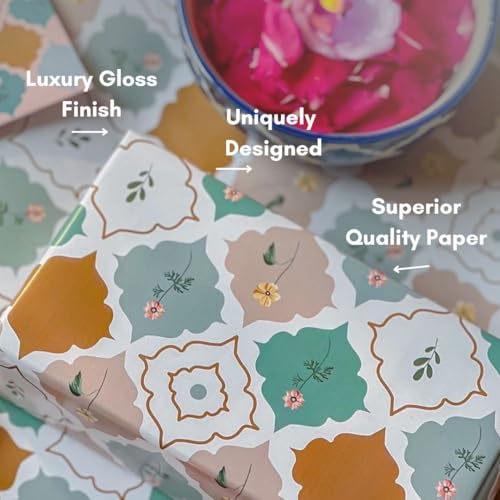 Image of Be Stories The Mixed Bag Colorful Design Wrapping /Laminated Art Paper Sheet 100 Gsm For Gift Packing For All Occasions Like Birthday, Diwali, Chirtsmas, 28 Inches X 20 Inches Of 6-Sheets,Assorted