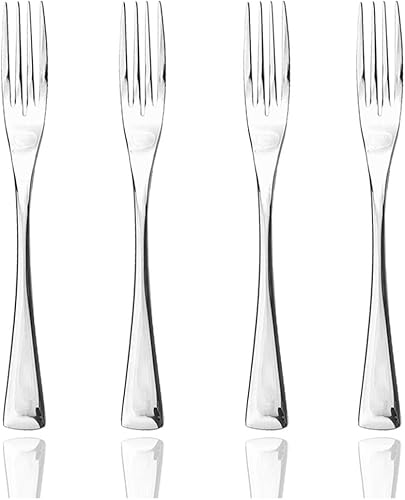 JASHII Juego de 4 tenedores de postre de acero inoxidable 1810, utensilios de cubiertos pulidos con espejo, ideal para degustaciones, pasteles y uso disponible en Yaxa Peru