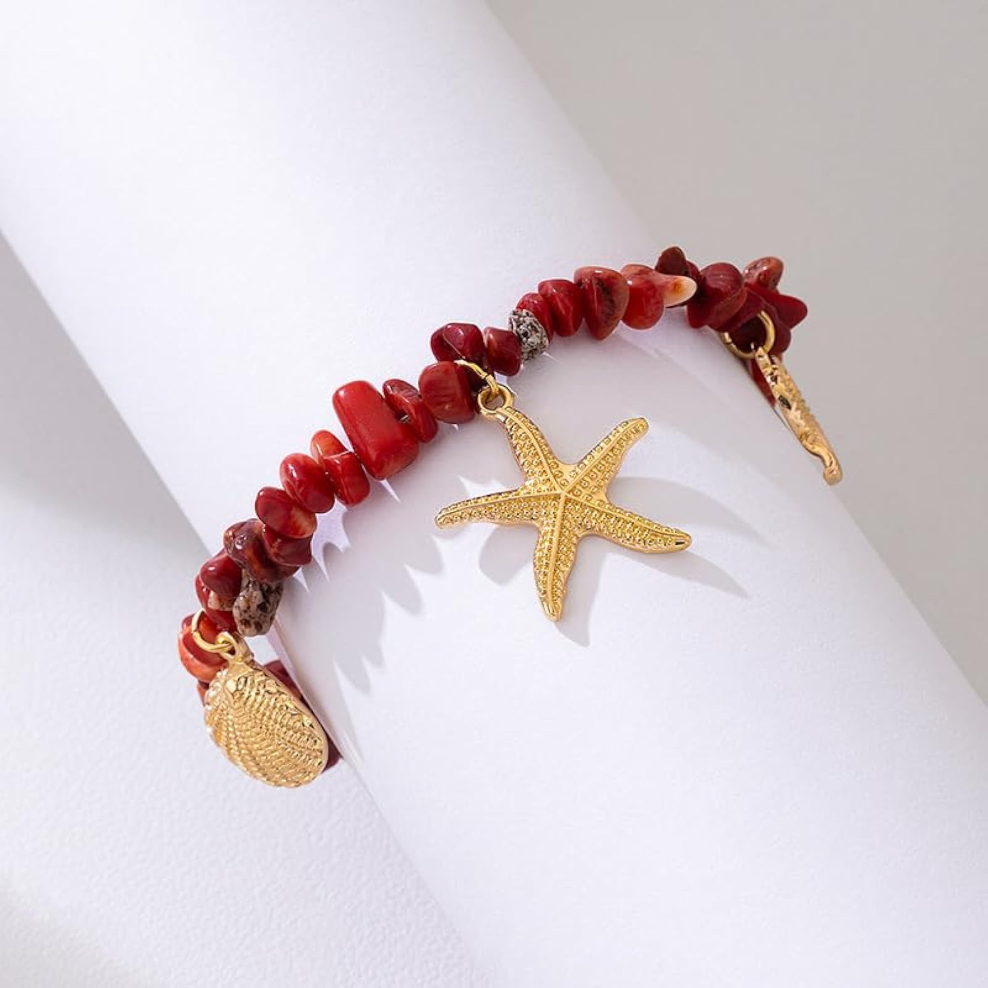 Beaded Anklet for Women with Starfish Charms