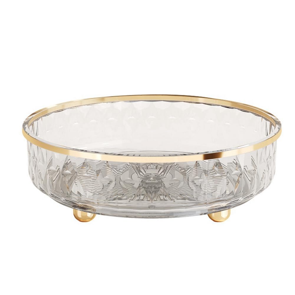 Vjsujehgy 360 Rotating Cosmetic Organizer Light Luxury Perfume Skincare Organizer Transparent Makeup Storage Tray