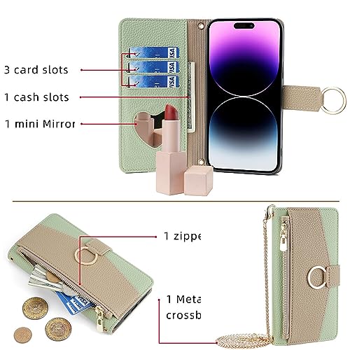 CasurvivePro Wallet Case Compatible for iPhone 7/iPhone 8/iPhone SE 2020/iPhone SE 2022 with Crossbody Strap - Image 3
