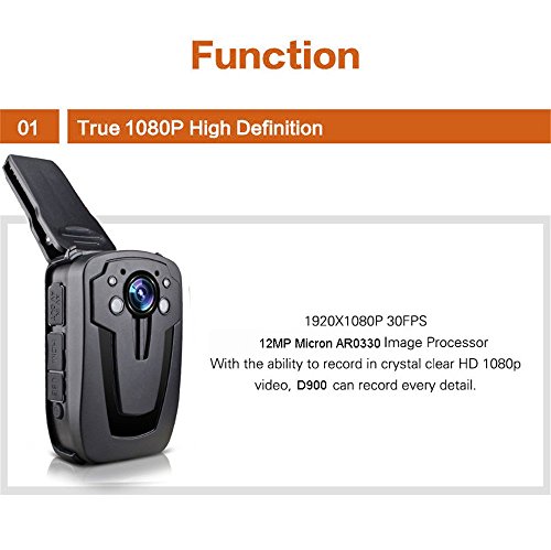 Image of Boblov D900 1080P Police Camera Body Security Recorder with Night Vision (32GB)