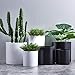 FaithLand Plant Pot 12 inch - Perfectly Fits Mid-Century Modern Plant Stand - Drainage Plug and Drainage Mesh Screen - Matte Black