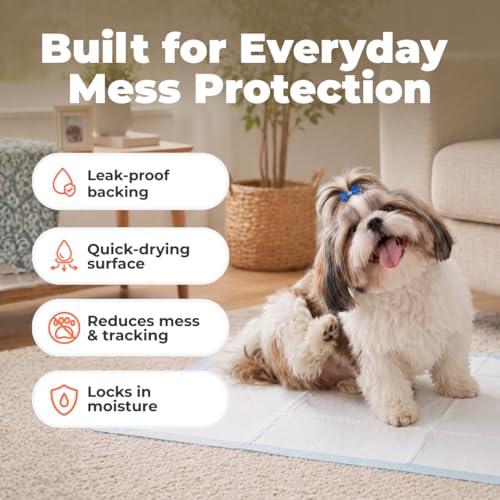 Image of Best Pet Supplies Puppy Pads (22.5 x 22 Inches) - Disposable, Dog Training Potty, Super Absorbent Baby Blue Puppy Pee Pads for Dogs (100 Count) (Pack of 3)