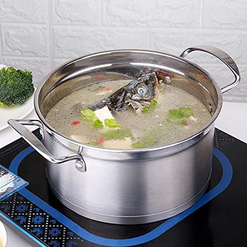 5-Quart Stainless Steel Stock Pot - Food Grade Stainless Steel Heavy Duty Induction - Stock Pot, Stew Pot, Steamer,Simmering Pot, Soup Pot With See-Through Lid, Dishwasher Safe (26Cm) #TOP6