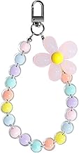 KC Colored Flowers Charm for mobile phone case cover, Lanyard Keychain Hanging, Phone Pendant Wrist Bracelet Holder | Purse, Camera, Mobile Cover Charm Strap Smartphone Case For Girls Women (Pink)