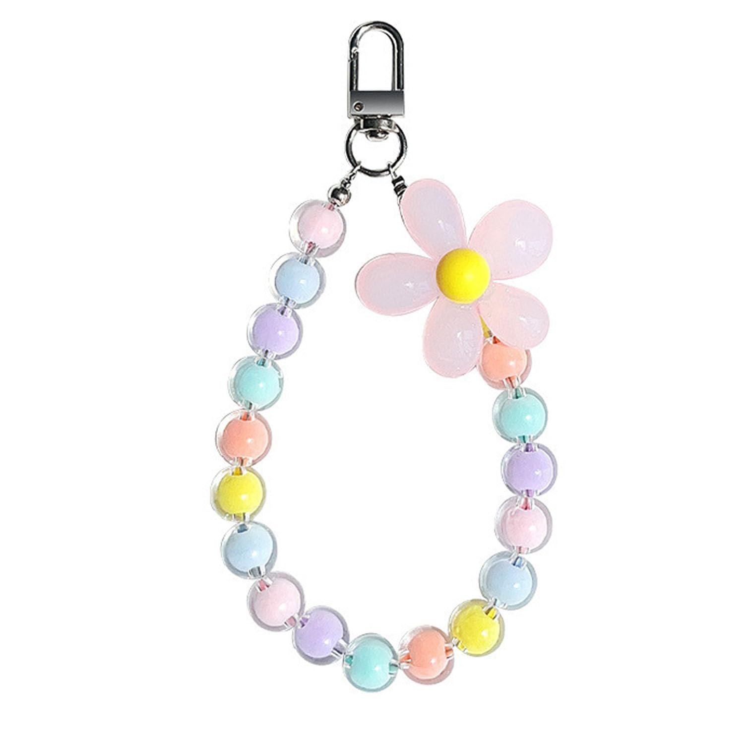 KC Colored Flowers Charm for mobile phone case cover, Lanyard Keychain Hanging, Phone Pendant Wrist Bracelet Holder | Purse, Camera, Mobile Cover Charm Strap Smartphone Case For Girls Women (Pink)-image-49