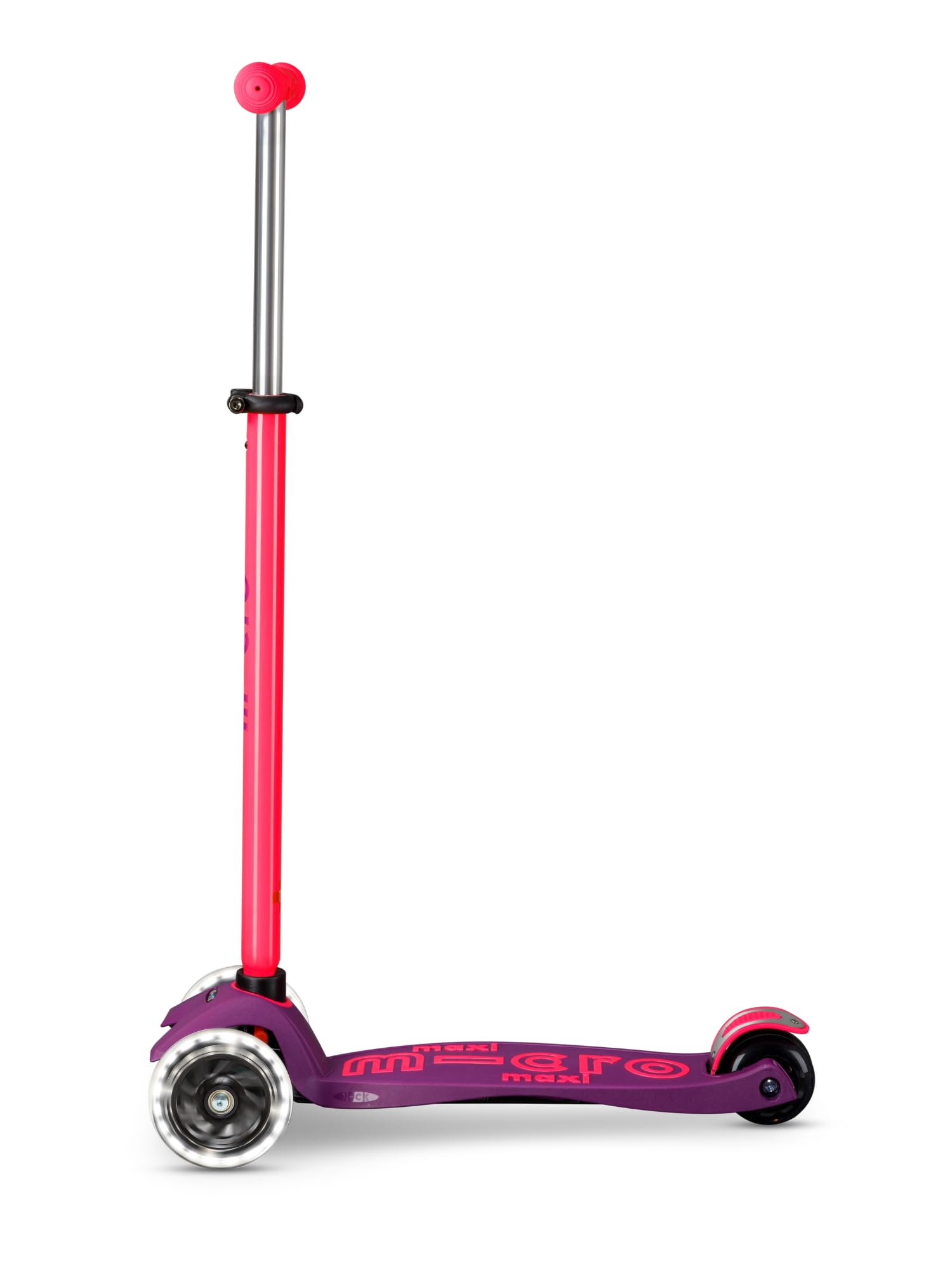Micro Monopattino da bambino Maxi Deluxe Neon Rosa LED