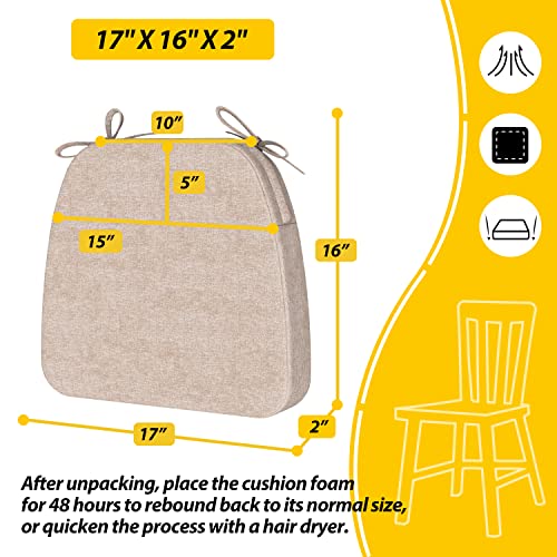 Aaaaacessories ACP-LH-MI-4PACK-C D-Shaped 2'' Thick Chair Cushions, Removable, Machine Washable Cover And Ties, Chair Pads thumb #4