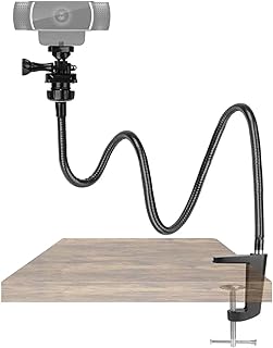 AMADA HOMEFURNISHING 25 Inch Webcam Stand - Enhanced Desk Jaw Clamp with Flexible Gooseneck Stand for Logitech Webcam C920,C922,C922x,C930,C615,C925e,Brio 4K AMWS02