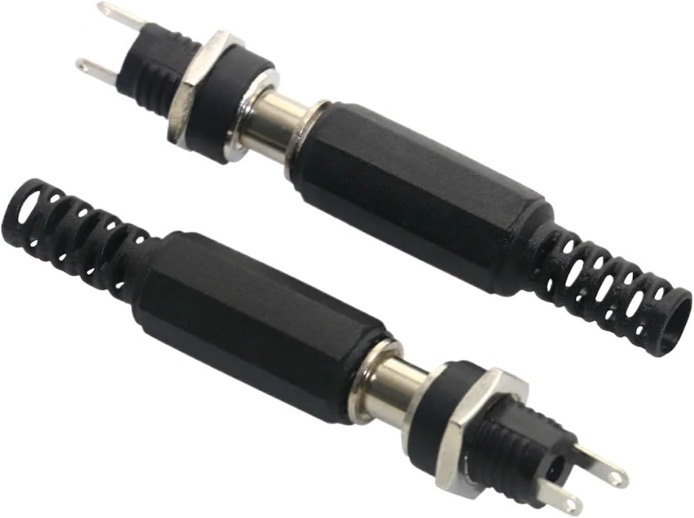 10PCS (5Pairs) 3A 12V 5.5x2.1mm Plastic Male DC022B Power Socket Female Screw Nut Panel Mount Connector 5.5 * 2.5MM(5Pairs 5.5X2.5MM)