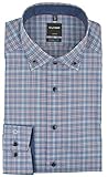  Olymp Herren Hemd Luxor Modern Fit blau kariert, Kragenweite:40