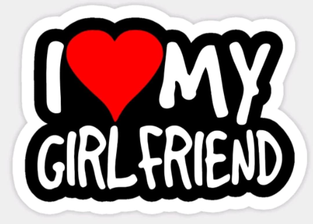 (Pack of 3) I Love My Girlfriend Sticker Decal for Boyfriends car Bumper 4 inches