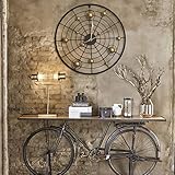 Yumyolk Reloj Pared, Reloj de Pared 60 cm, Reloj Pared Grande Salon, Reloj de Pared contemporáneo con Bisel Negro, manecillas Doradas y decoración de Bolas Doradas