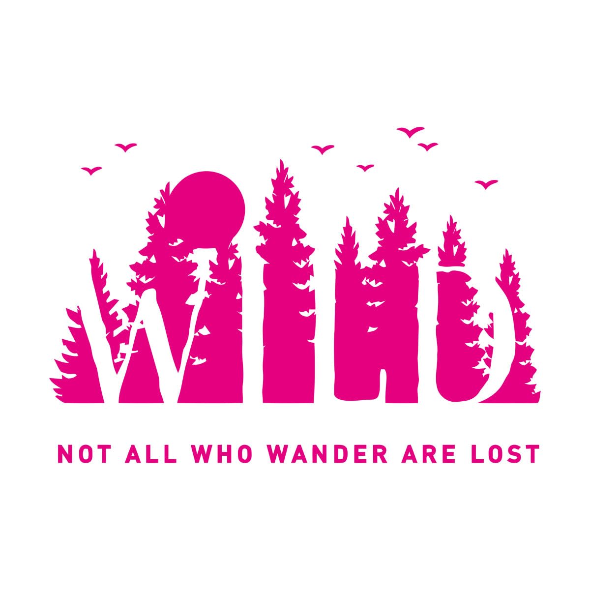Mural and Wall Vinyl Decal Birds Fir Trees Wild Natural Forest Quote Phrase 72x104.9cm Art Mural Painting Extra Large Rosered — image 1