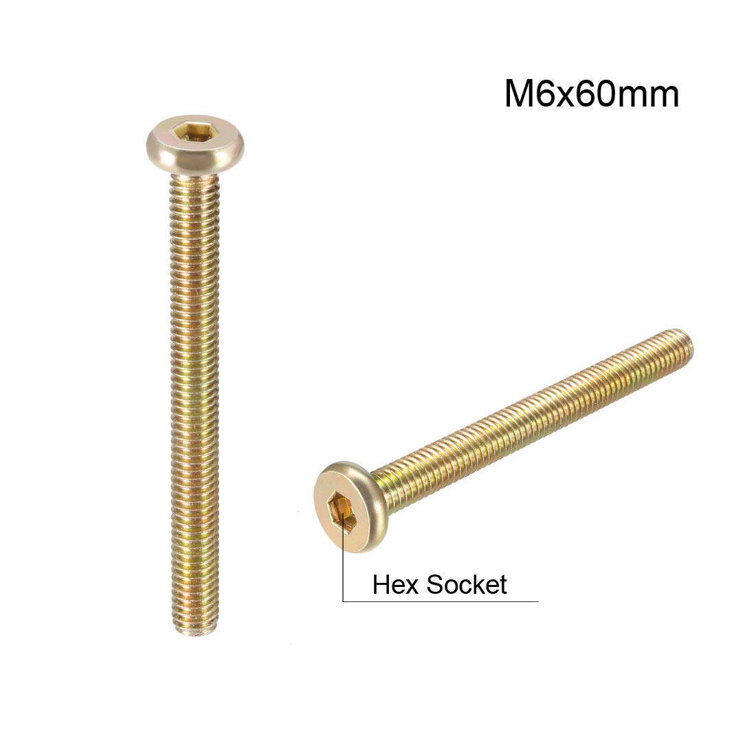 Uxcell Male M6x60mm Hex Socket Screw Post Stainless Steel 5 Sets...
