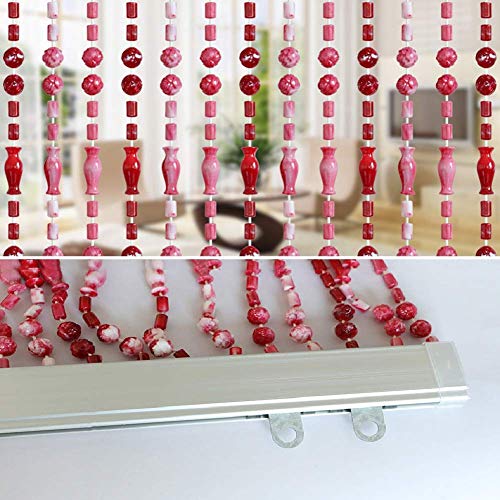 Rideau de perles rétro 90x220cm pour séparation de salon beige et marron - 6
