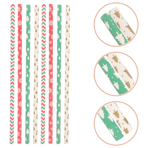 VALICLUD 200pcs pitillos de papel navideños biodegradables miniatura 7